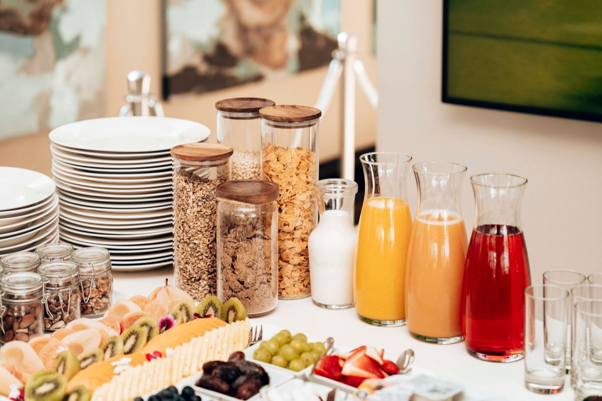 A delicious spread of healthy and fun kid-friendly food at a resort buffet