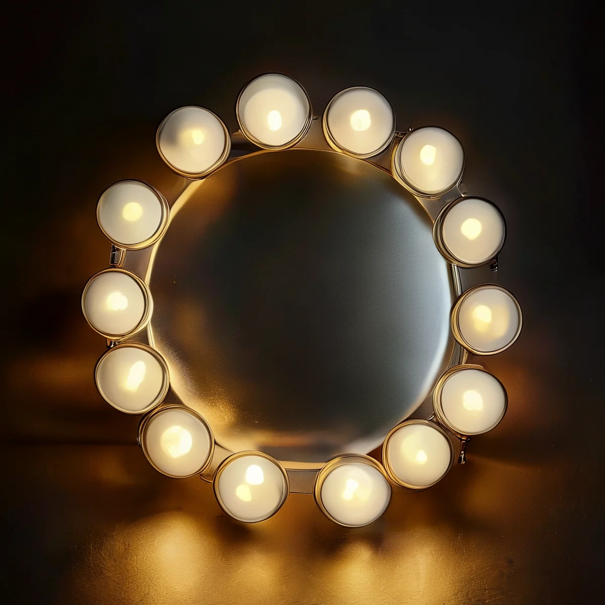 Espelho de maquiagem para artista com iluminação ajustável e compartimentos de armazenamento