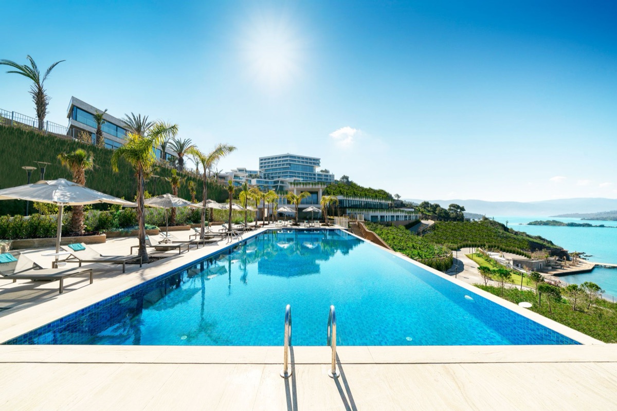 Luxury hotel with infinity pool and spa