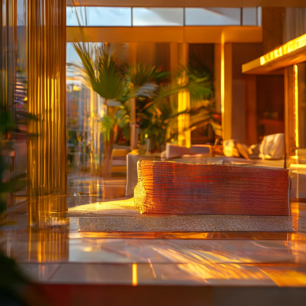 Resort villa layout with indoor and outdoor living spaces