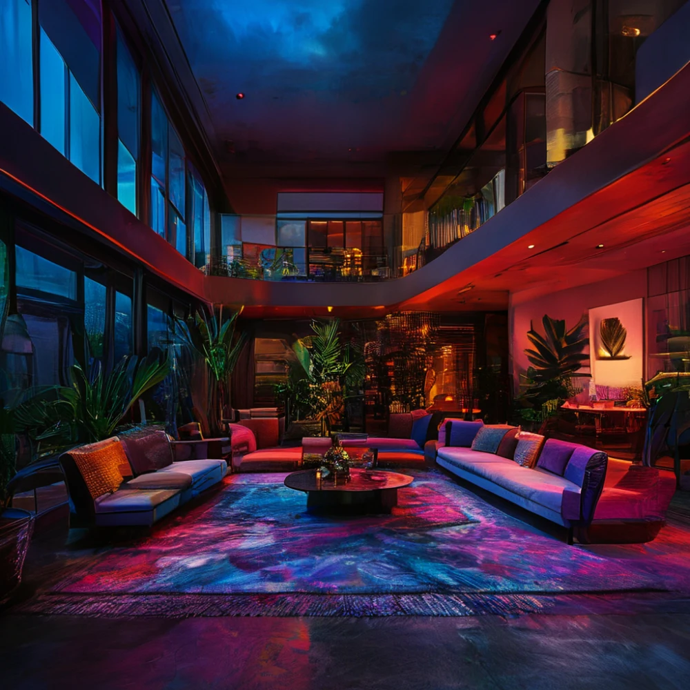 Resort villa layout with open spaces and landscaping