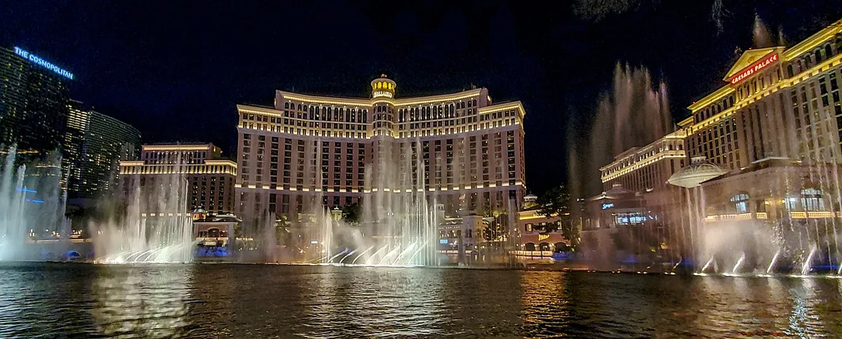 las vegas, bellagio hotel, nature, fountains, water, night, strip, casino, vegas, nevada, architecture, landmark, tourism, entertainment, gambling, vacation, ci
